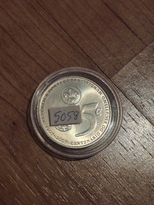 Hopearaha 5 euroa 2007, Portugali, 14 g Ag500