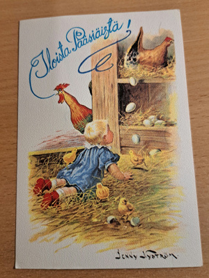 Jenny Nyström: UP pk, tyttö katsoo tipuja ,kulkenut 1984