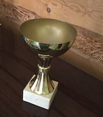 17 cm korkea palkintopokaali Kullanvärinen
