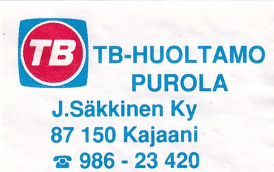 Kajaani, TB- Huoltamo Purola J. Säkkinen Ky Teboil   2/15