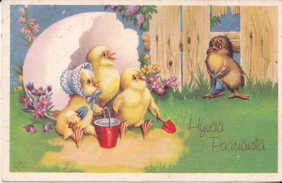Hyvää Pääsiäistä. L.C. Tiput ja muna . e232