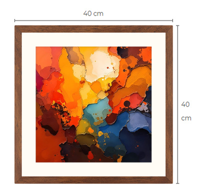 Uusi abstrakti Art Print paspis & kehys 40 cm x 40 cm