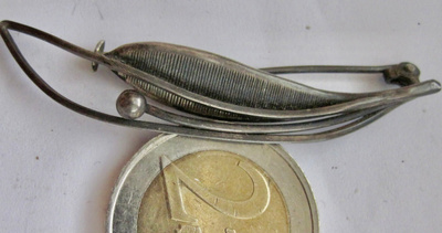 VANHA Koru Rintakoru Hopeaa Design Erik Granit 1958