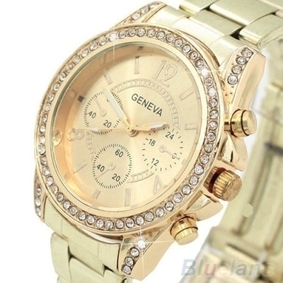 293 .. Geneva Bling Crystal Stainless Steel .. Rannekello