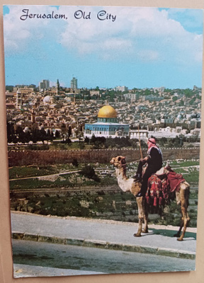Jerusalem, vanha kaupunki, mies ja kameli, p. 1995 Suomeen