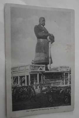 Berliini, Hindenburgin näköispatsas, mv pk, 1923 Suomeen