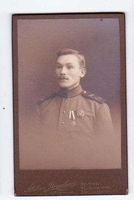 CDV Valokuva Venäjän Sotilas HYVÄT Merkit Suomenlinna 1900-l