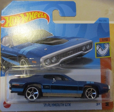 Plymouth GTX 440 Coupe 2 door Blue 1971 Hot Wheels 1:64