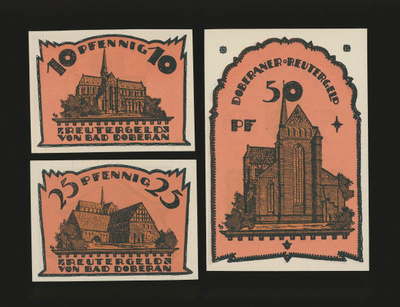 Saksa Notgeld 10, 25, 50 Pfg, Bad Doberan 1921