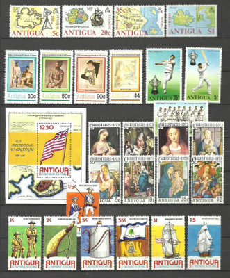ANTIGUA Karibia - suuri levyllinen postituoreita **