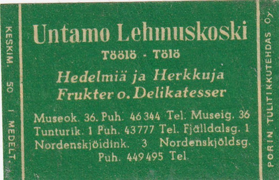 Helsinki, Töölö, Untamo Lehmuskoski    6/13