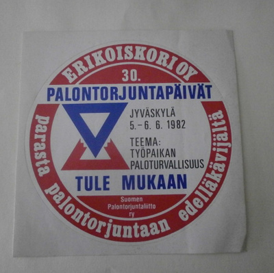 Jyväskylä 1982, 30. Palontorjuntapäivät, iso tarra