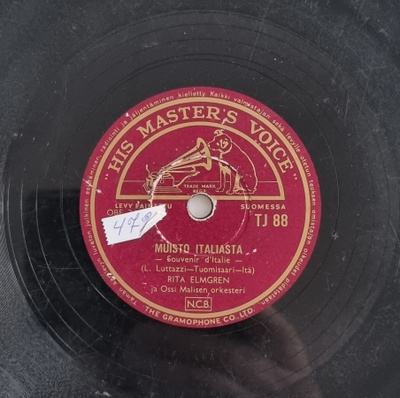 Savikiekko 1958 - Rita Elmgren - His Master's Voice TJ 88