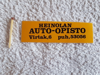 HEINOLAN AUTO-OPISTO VANHA TARRA