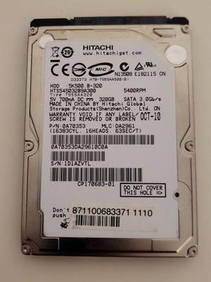 Hitachi 320GB 2,5" 5400rpm sata kovalevy