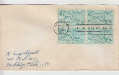 USA FDC 1949  nelilöllä