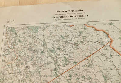 VANHA Kartta Laatokka Sortavala ym 1930