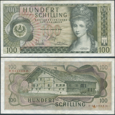 Itävalta 100 Shilling 1969 (P-146) XF 2.AUFLAGE