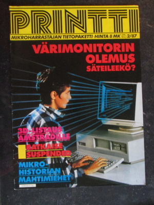 PRINTTI LEHTI 2 / 1987 VARHAINEN TIETOKONELEHTI MIKRO TIETO