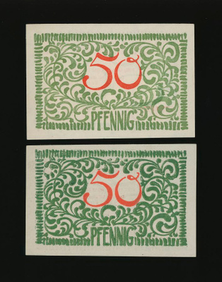 Saksa Notgeld 2 x 50 Pfg, Konstanz 1918-1919