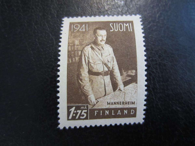 1941 Sotamarsalkka C.G.E. Mannerheim 1,75 mk ruskea W2 **