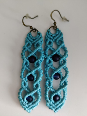 Turkoosit korvakorut makrame käsityötä/hand made