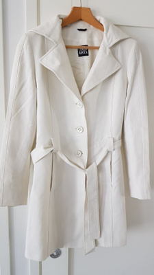 Valkoinen Cinzia Rocca Trench-coat / Trenssi / Kevättakki M