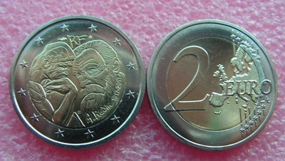 2 Euro Ranska 2017 ,  Auguste Rodin, UNC