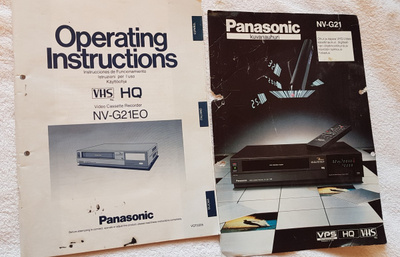 Panasonic Videonauhuri NV-G21EO Käyttöohje ja esite vintage