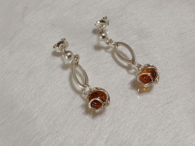 Design Hopea meripihka korvakorut Baltic Amber