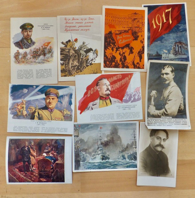10x CCCP Postikortti Vallankumous Kansalaissota 1940-1950-l
