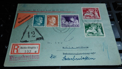Saksa kultaseppät. yhd.10 v. 1942 R postiennakko lisäme 26/6