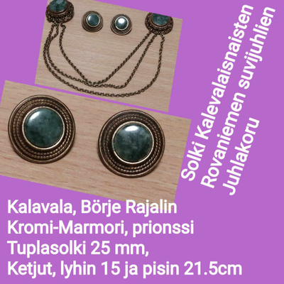 KALEVALA, Kaulusolki Punagrafiitti-tai Kromi-marmori-kivellä