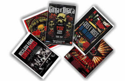 GUNS N` ROSES -- juliste setti A4 x 5 (mm. UPEA lahja!!) #1