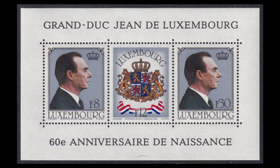 Luxemburg 1022-4BL13 ** Suurherttua Jean 60v (1981)