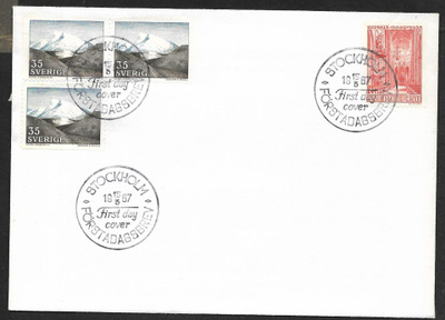 Ruotsi - Fjället / Uppsala domkyrka FDC 1967 (Fac. 599-600)