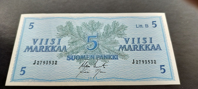 5mk 1963 Litt.B, KOI-Nar, J-sarjaa, KL 7-8