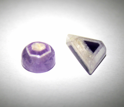 Ruka ametisti "chevron" 3.06 ct + kaksivärinen 2.71 ct