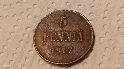 5 penniä 1917