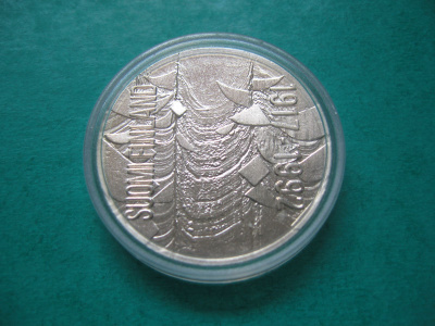 100 mk hopea juhlaraha Itsenäisyys 75 v. - 1992