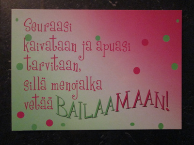 KULKEMATON  SEURAASI KAIVATAAN JA APUASI TARVITAAN