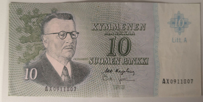 10 Markkaa 1963 Litt. A AX0911807
