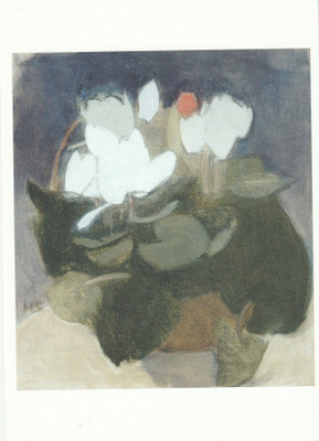 Postikortti, HELENE SCHJERFBECK, Syklaami maljakossa.