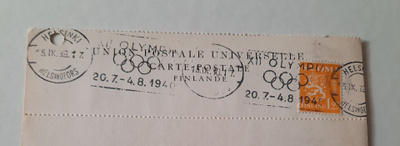 Olympialeima 20.7-4.8.1940 ,Helsinki 5.IX.39