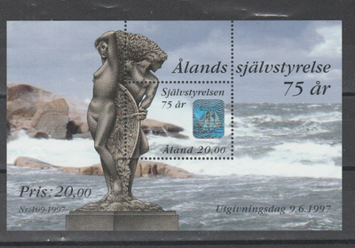 Ahvenanmaa v 1997, ITSEHALLINTO 75 VUOTTA blokki, postituore