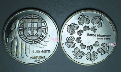 2010 Portugal 1,50 Euro juhlakolikko 1½  RUOKA PANKKI