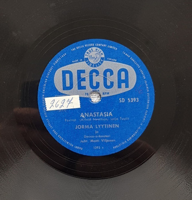 Savikiekko 1957 - Jorma Lyytinen - Decca SD 5393