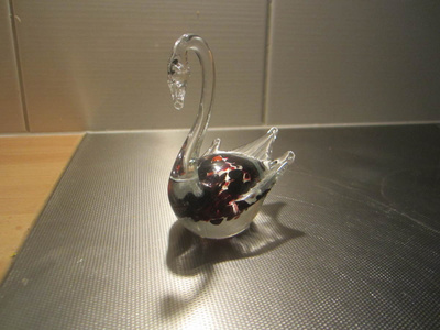 Lasinen joutsen, korkeus 9,5 cm