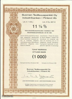 Suomen Teollisuuspankki 11 1/4 %:n obligaatiolaina I 1985