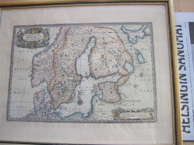 VANHA Kartta Orbis Arctoi Tabula Geografphica 1600-l Suomi y